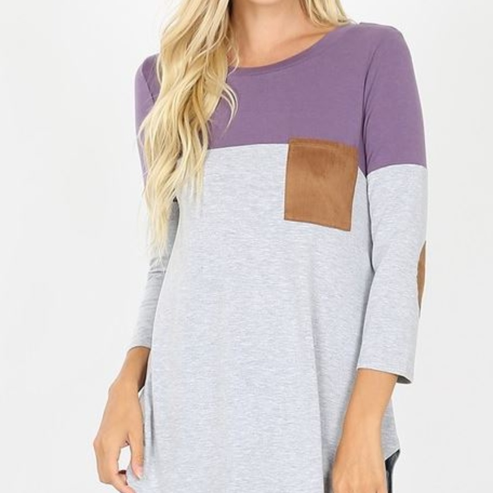 PREMIUM COLOR BLOCK POCKETS & ELBOW PATCH TOP